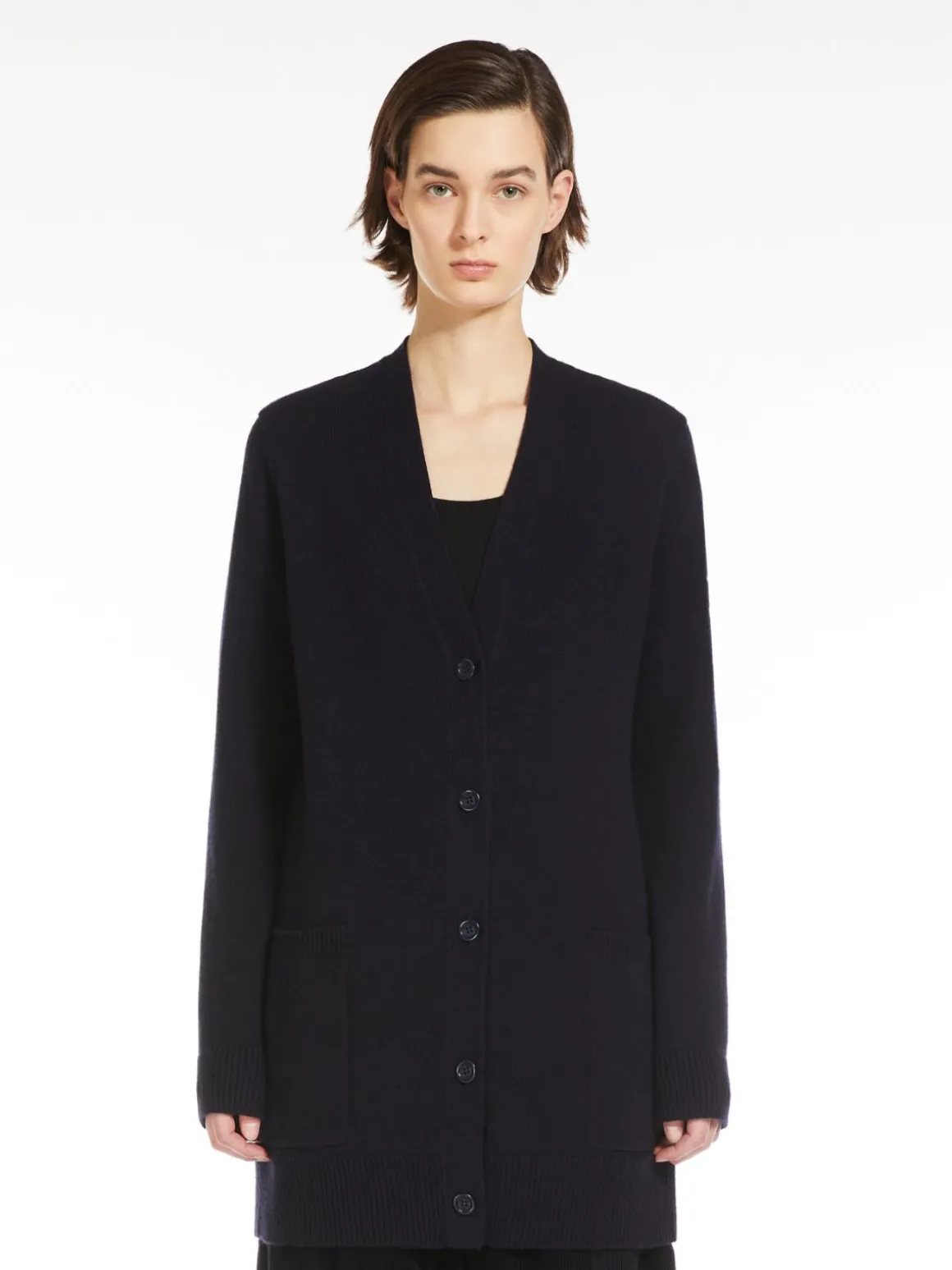 Cardigan in lana e cachemire con paillette