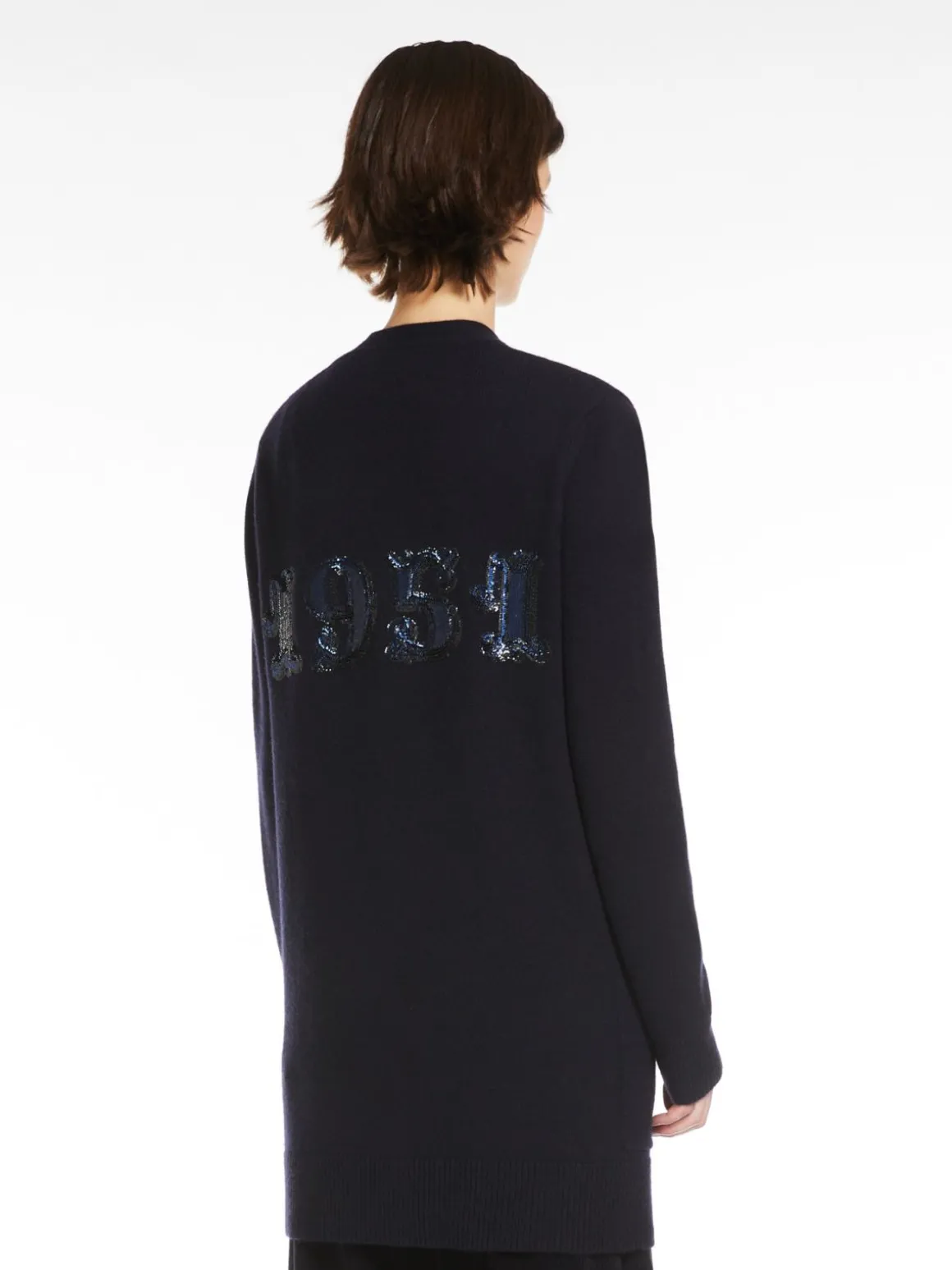 Cardigan in lana e cachemire con paillette