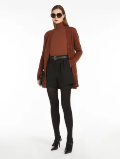 Cardigan in lana e cachemire con paillette
