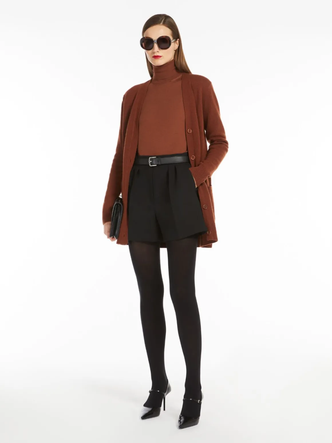 Cardigan in lana e cachemire con paillette