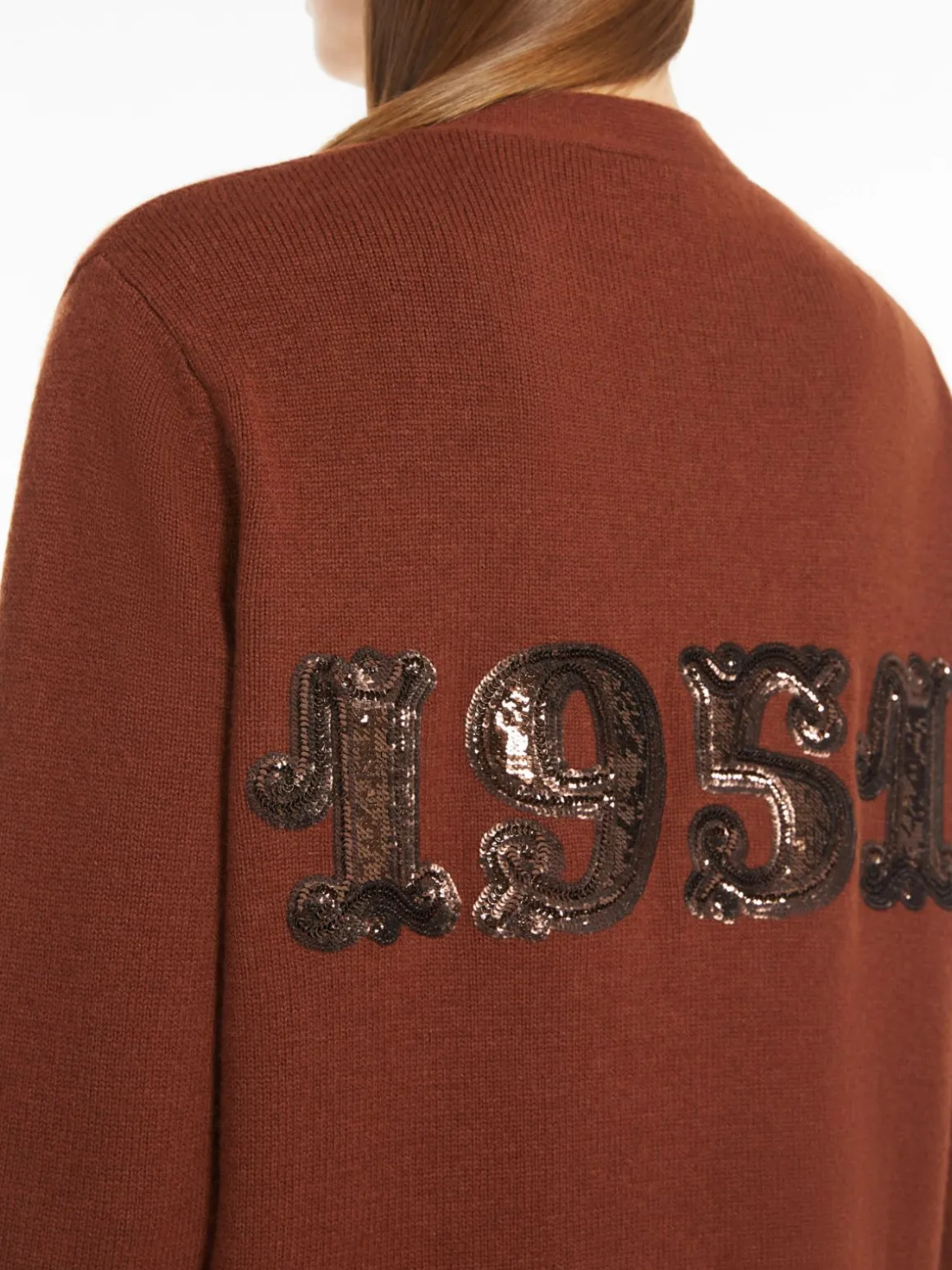 Cardigan in lana e cachemire con paillette