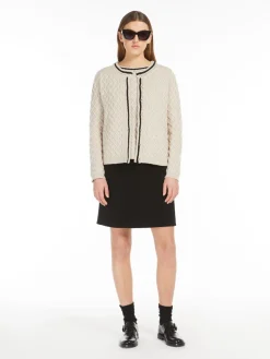 Cardigan in lana e cachemire a losanghe