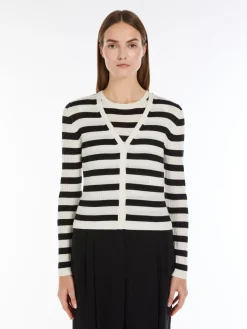 Cardigan in lana e seta