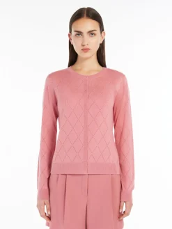 Cardigan in lana e seta Argyle