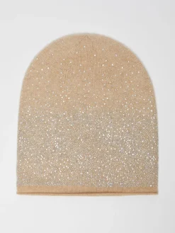 Cuffia in cachemire con strass