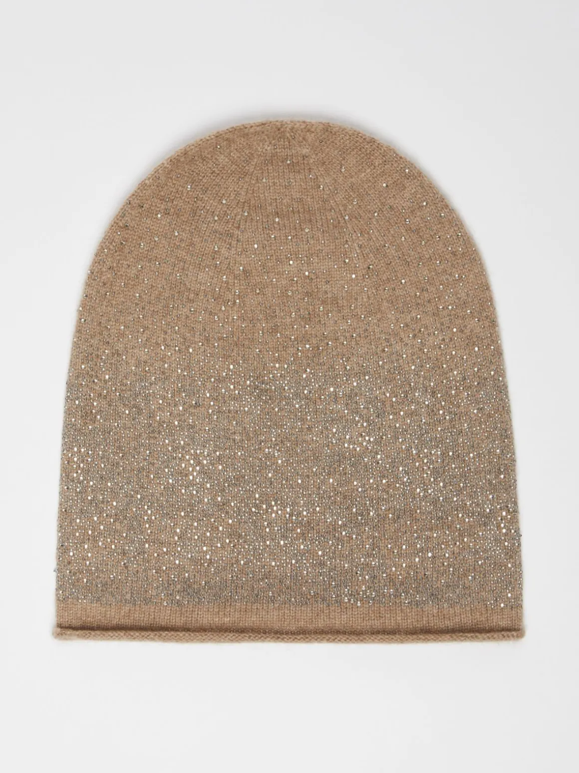 Cuffia in cachemire con strass