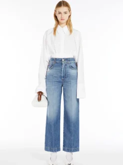 Denim cropped a vita alta