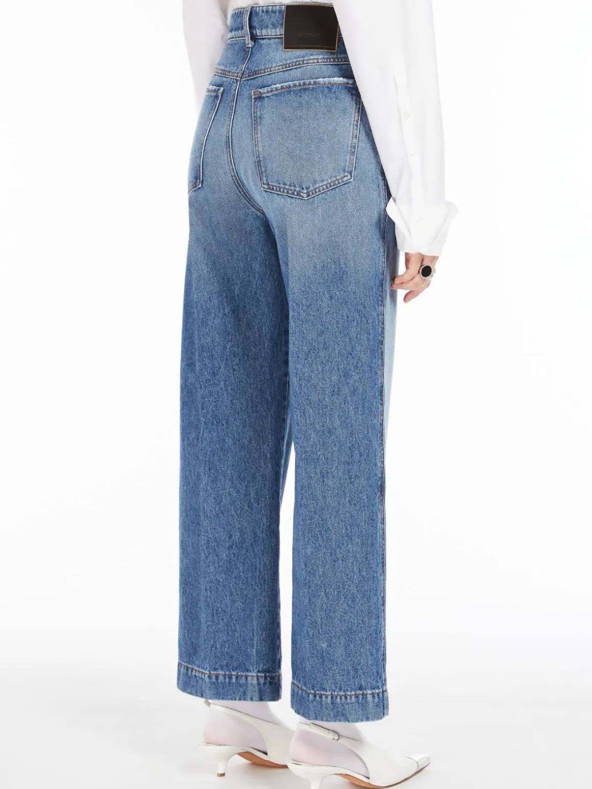 Denim cropped a vita alta