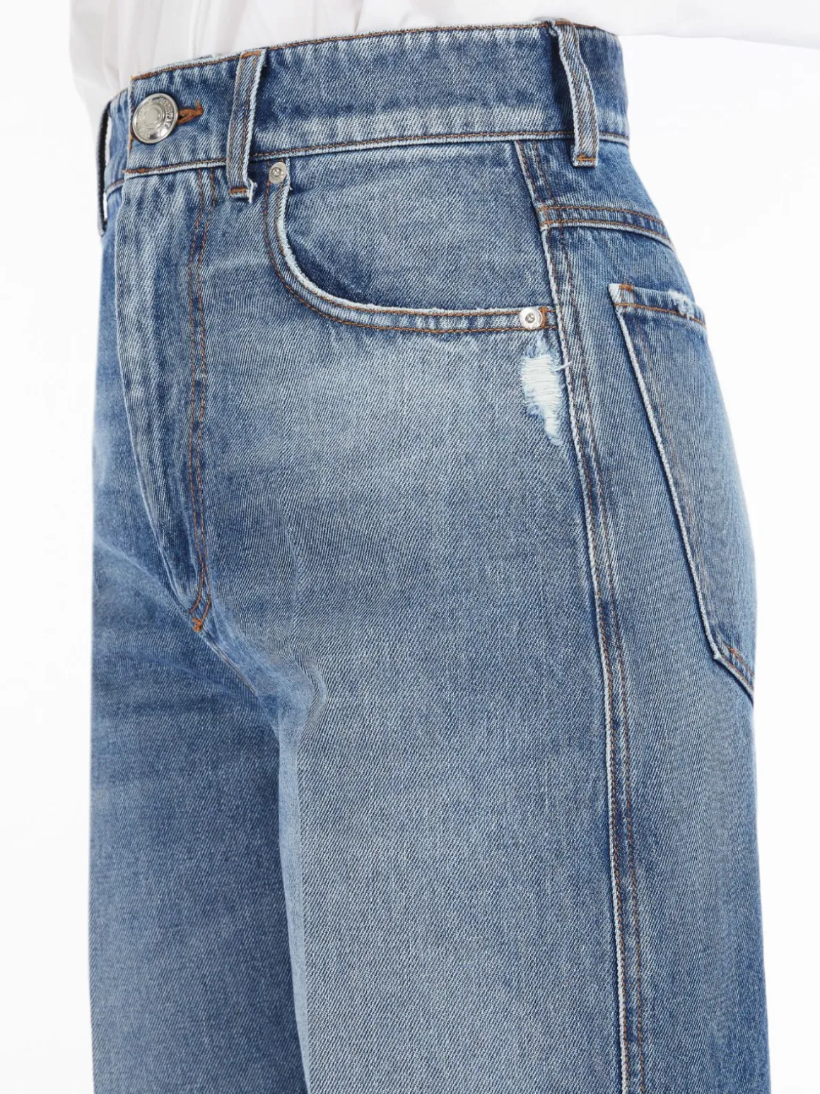 Denim cropped a vita alta