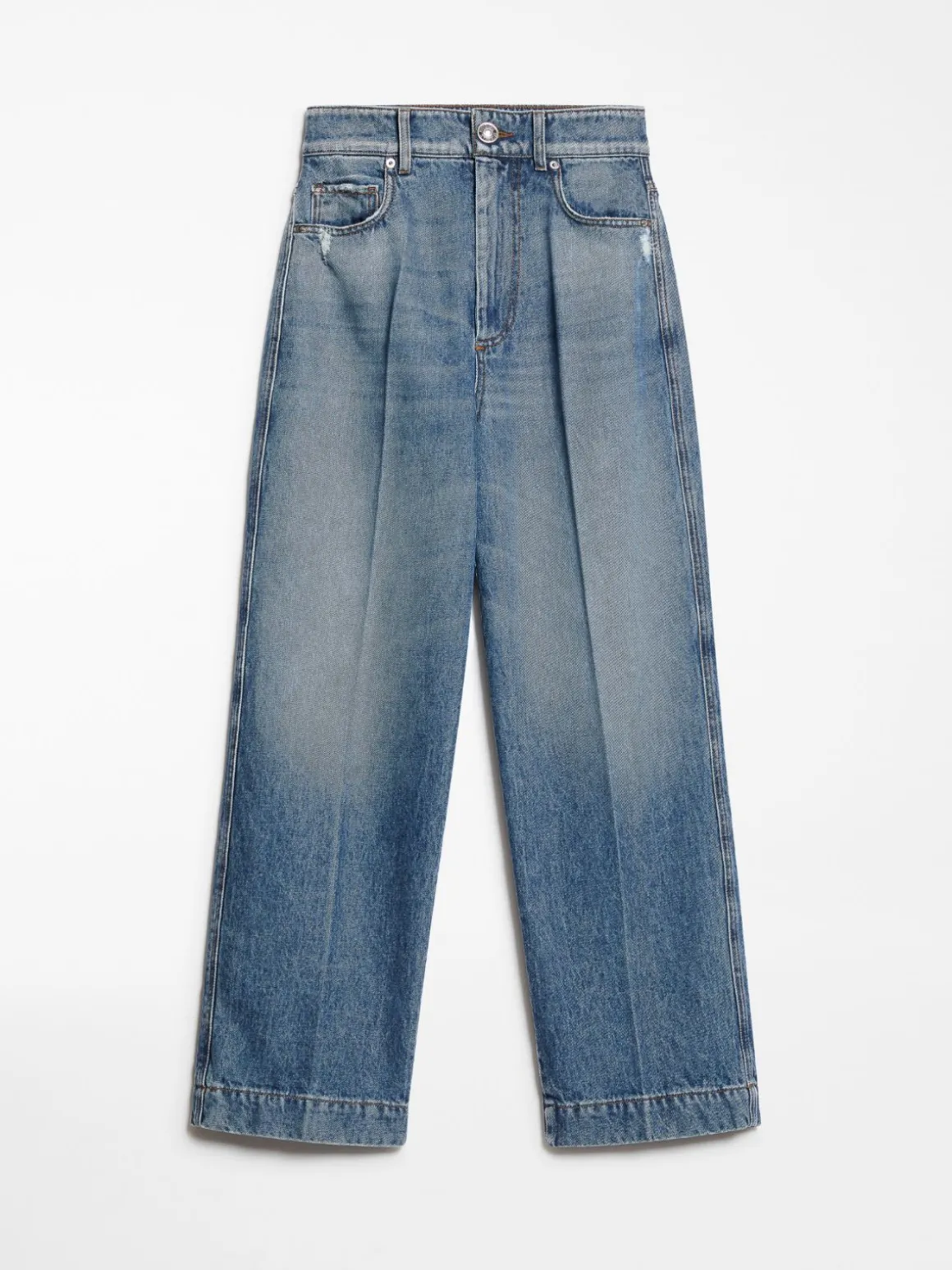 Denim cropped a vita alta