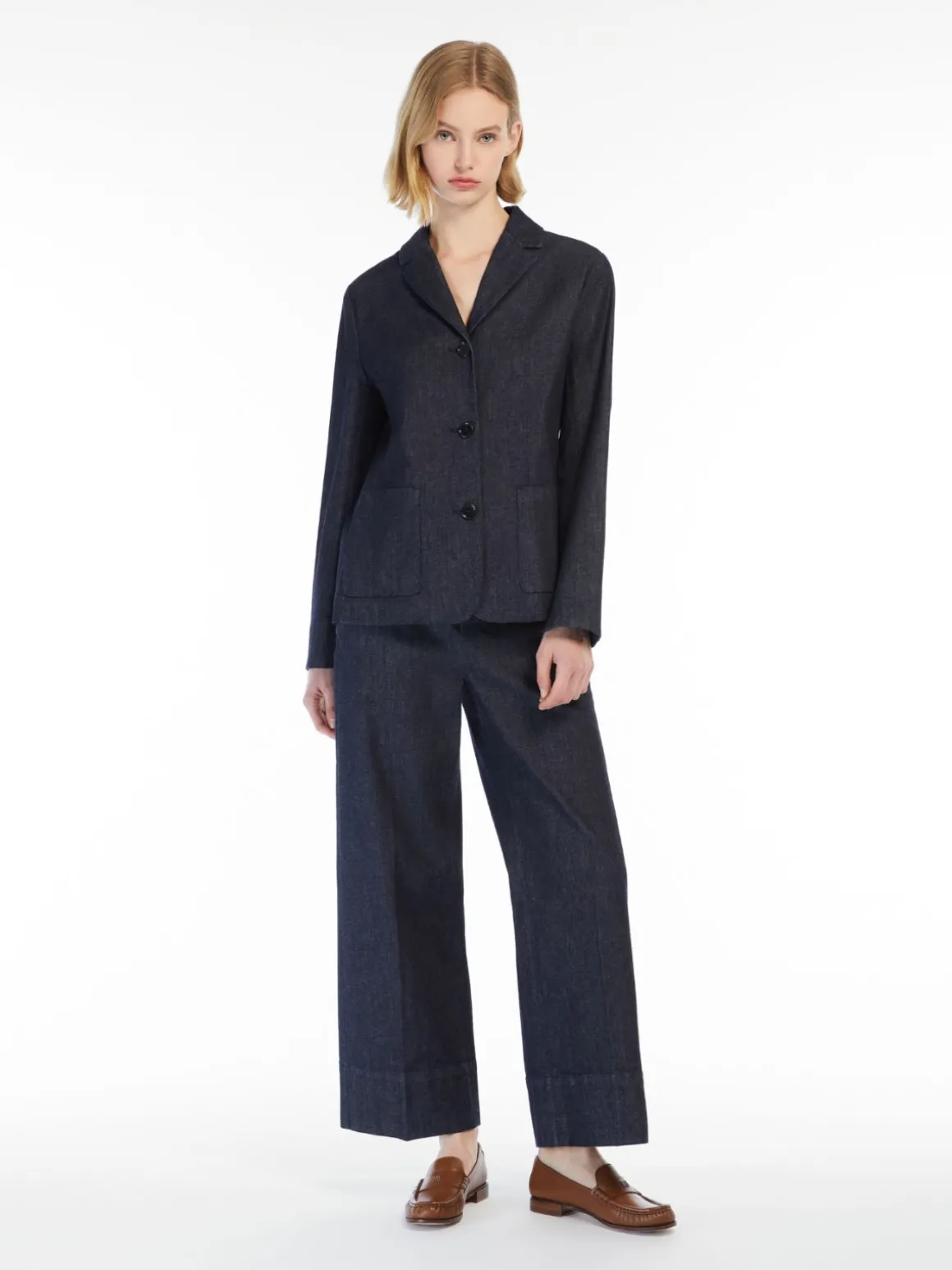 Giacca monopetto in denim