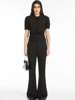 Gilet crop in lana stretch