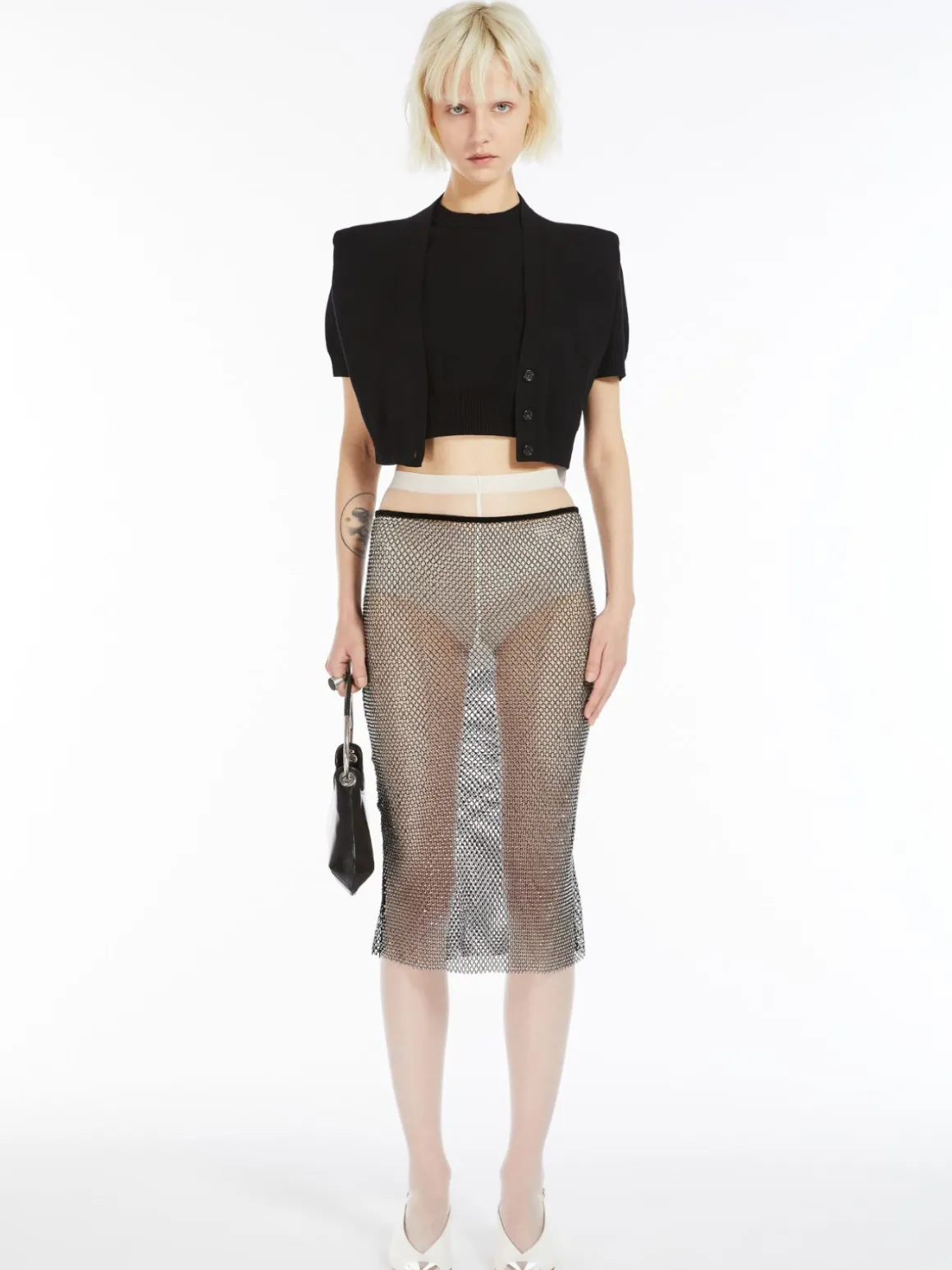Gonna in tulle con strass