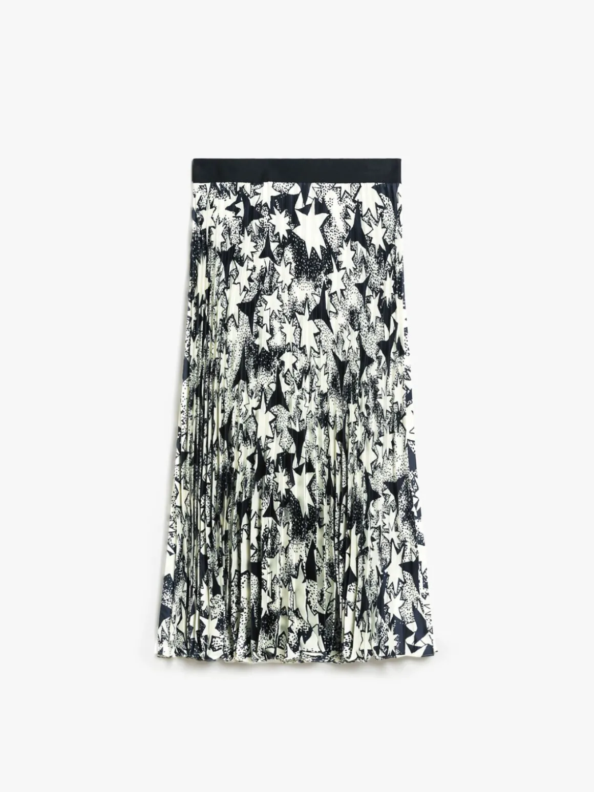 Gonna plissé in twill stampato