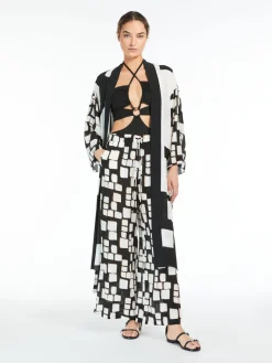 Kimono in crêpe de Chine stampata