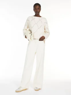 Maglia oversize in cotone a losanghe
