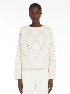 Maglia oversize in cotone a losanghe