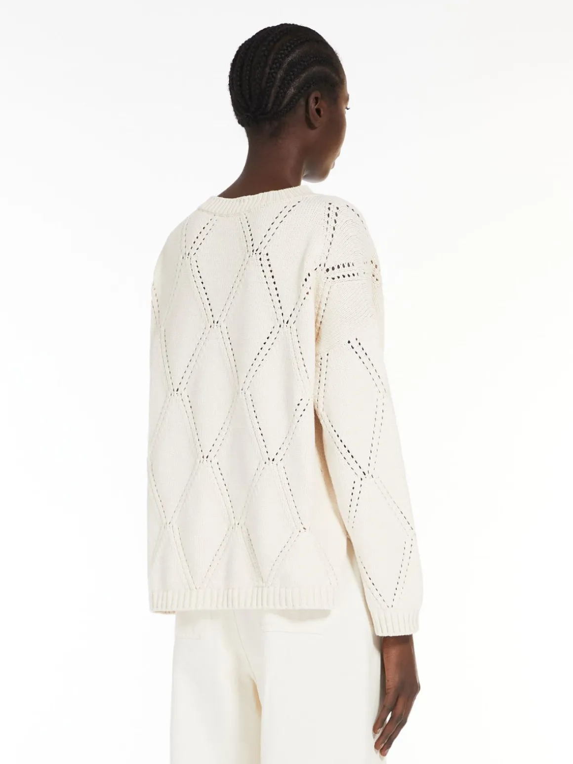 Maglia oversize in cotone a losanghe