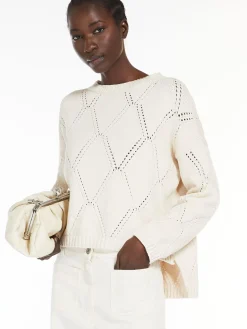 Maglia oversize in cotone a losanghe