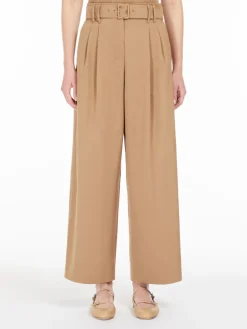 Pantalone ampio in gabardina
