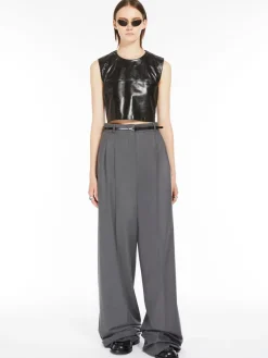 Pantalone oversize in lana stretch
