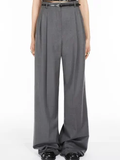 Pantalone oversize in lana stretch