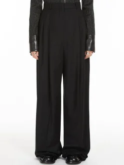 Pantalone oversize in lana stretch