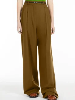 Pantalone oversize in lana stretch