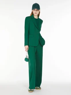 Pantalone palazzo in tela di lana