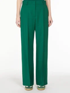 Pantalone palazzo in tela di lana