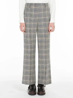 Pantalone palazzo in tela di lana
