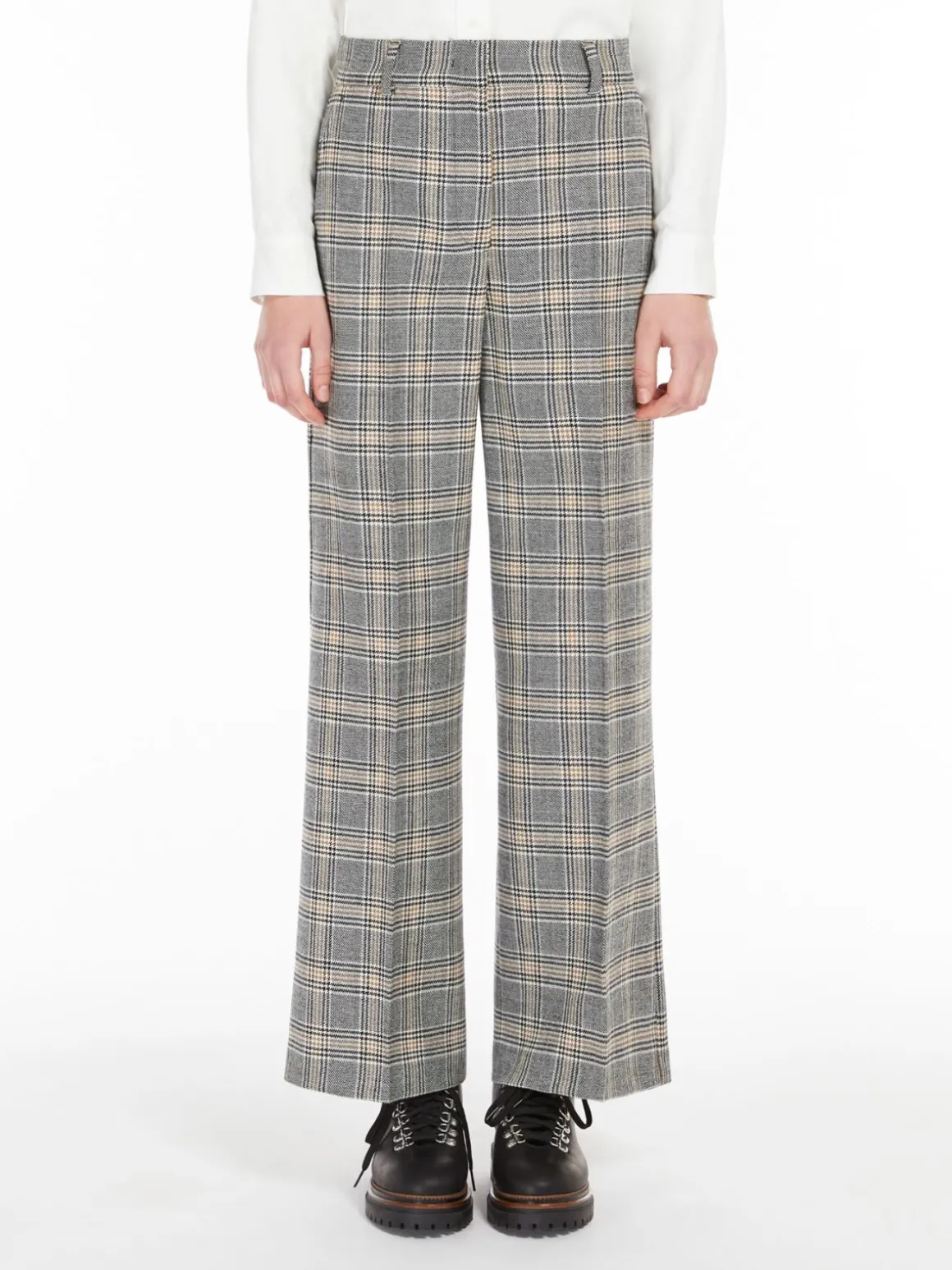 Pantalone palazzo in tela di lana
