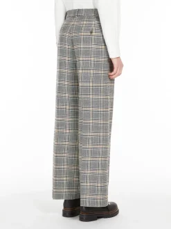 Pantalone palazzo in tela di lana