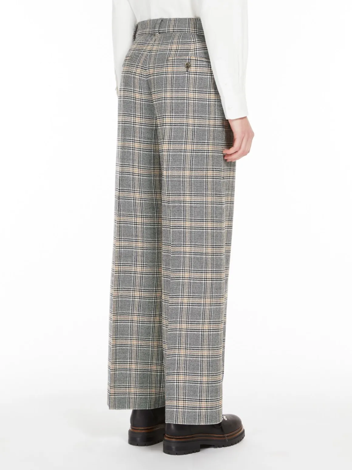 Pantalone palazzo in tela di lana
