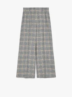 Pantalone palazzo in tela di lana