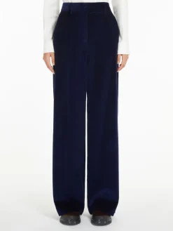 Pantalone wide leg in velluto