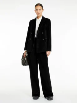 Pantalone wide leg in velluto