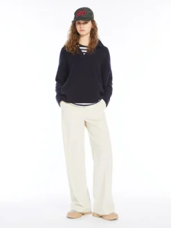 Pantalone wide leg in velluto