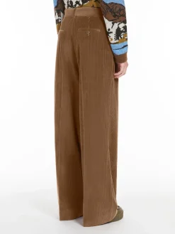 Pantalone wide leg in velluto