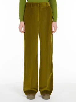 Pantalone wide leg in velluto
