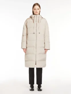 Parka lungo reversibile in taffetà