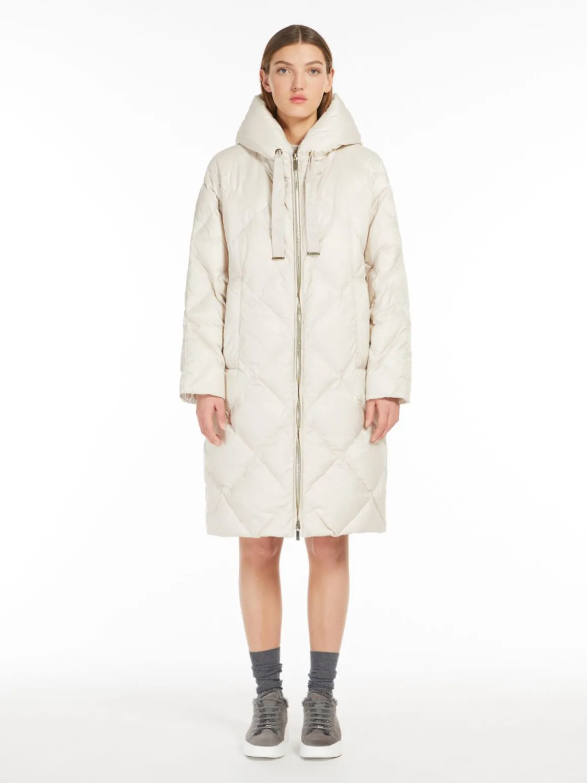 Parka midi in tela antigoccia