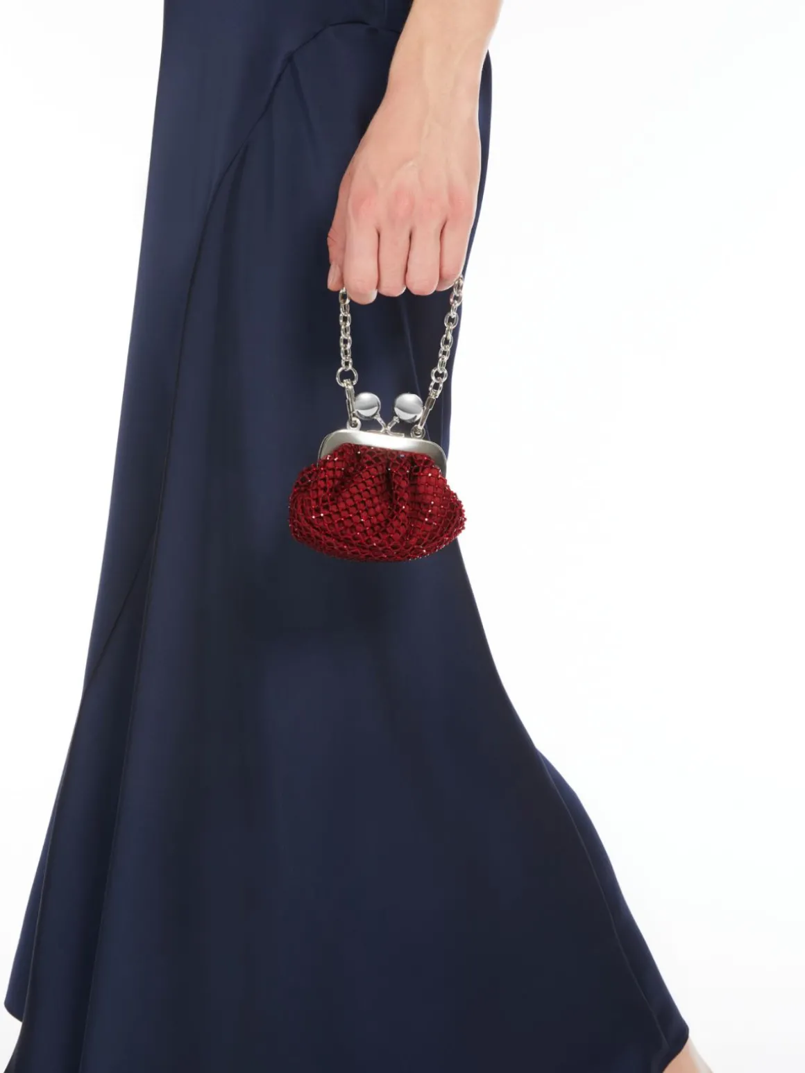 Pasticcino Bag Nano in raso con strass