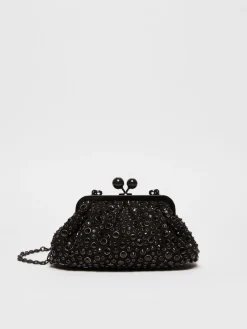 Pasticcino Bag Small con pietre incastonate in pelle con cristalli