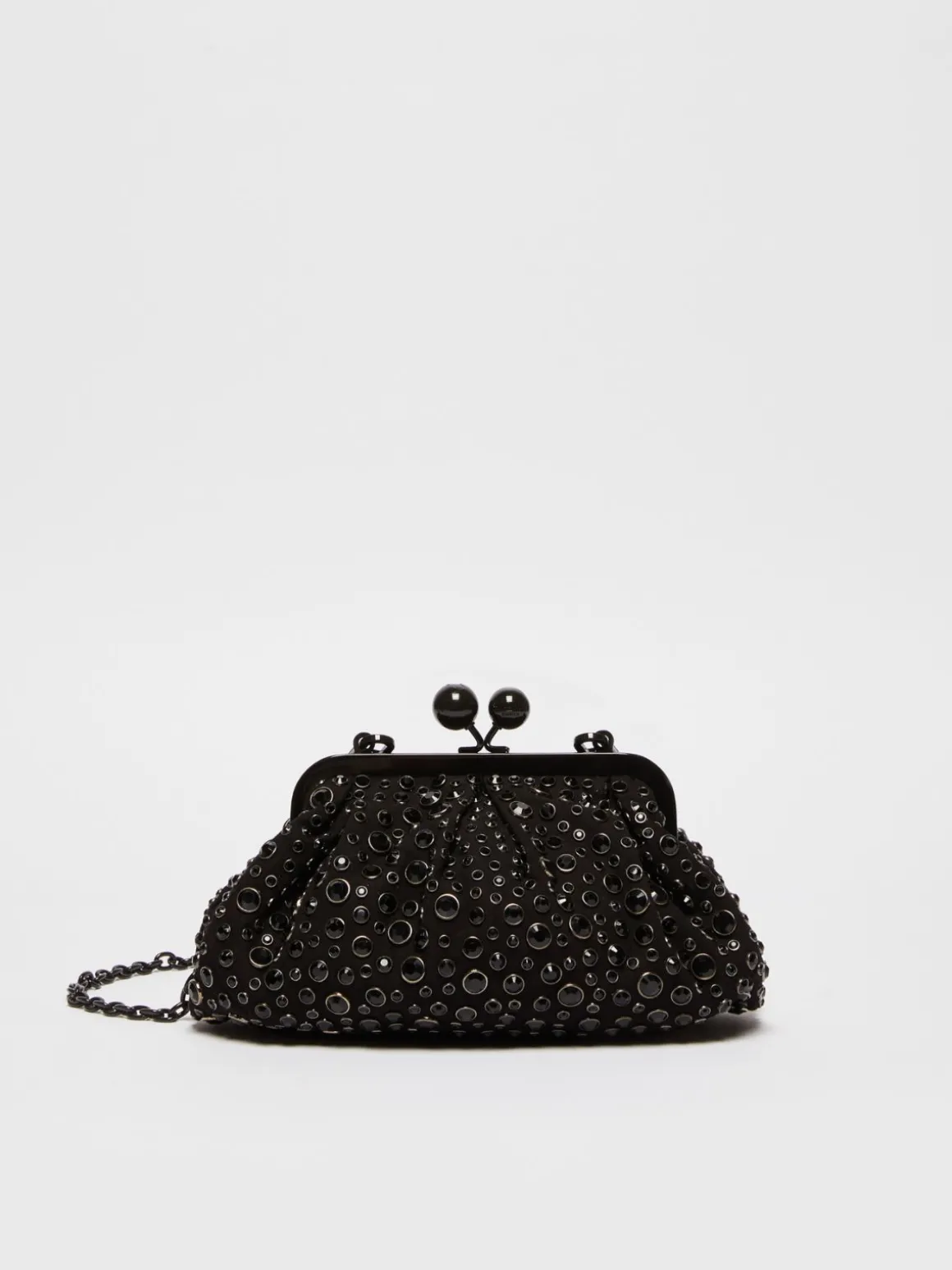 Pasticcino Bag Small con pietre incastonate in pelle con cristalli
