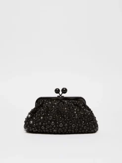 Pasticcino Bag Small con pietre incastonate in pelle con cristalli