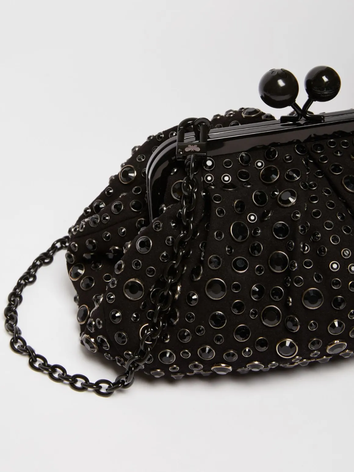 Pasticcino Bag Small con pietre incastonate in pelle con cristalli