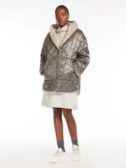Piumino reversibile in alpaca e lana