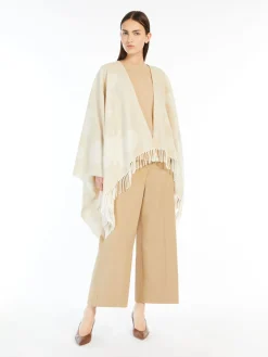 Poncho in lana jacquard