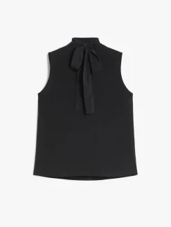 Top in crêpe de Chine con fiocco